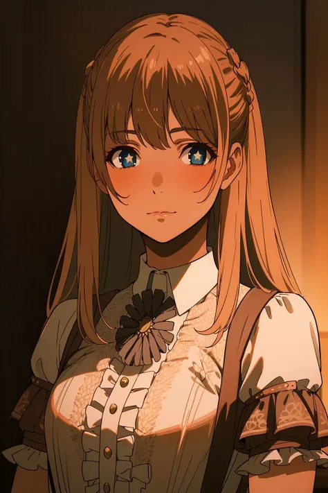 1girl, <lora:yumemite yumemi:0.6>,star in eyes,suspenders,, epic realistic, faded, ((neutral colors)), art, (hdr:1.5), (muted colors:1.2), pastel, hyperdetailed, warm lights, dramatic light, (intricate details:1.2), vignette, complex background, rutkowski