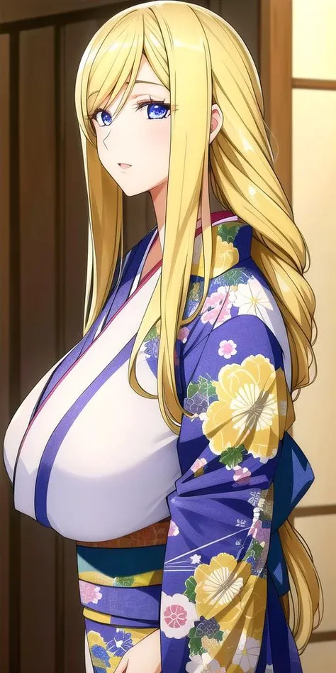 <lora:florence_aliciaV1:0.7> florence_alicia, huge_breasts, standing, solo, kimono,, masterpiece, best quality, detailed face, detailed eyes, highres,