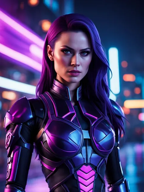 cinematic photo , ( Anna Paquin as    cyberpunk  psylocke)  with rusty and damage  cybernetic arm,   cyberpunk style,  dynamic posture , a world with advanced genetic engineering,     neon light,  night,  super detailed, 8k, high quality, trending art, trending on artstation,   (SteelHeartQuiron character, Sorayama Style, chrome armor), 
 <lora:sd_xl_base_1.0_quiron_SteelHeart_V2_Lora:0.77>