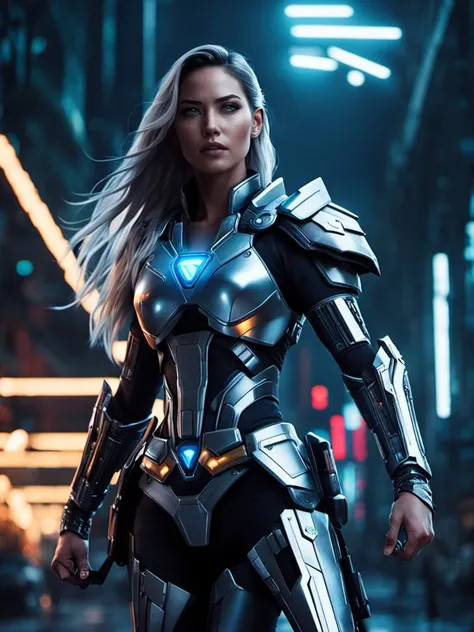 cinematic photo , ( Olivia Munn as cyberpunk lady Thor) with rusty and damage cybernetic arm, cyberpunk style, dynamic posture , a group of survivors living in a post-apocalyptic world, (ai artwork by Quiron:0.1), neon light, night, super detailed, 8k, high quality, trending art, trending on artstation, (SteelHeartQuiron character, Sorayama Style, chrome armor),
<lora:sd_xl_base_1.0_quiron_SteelHeart_V2_Lora:0.77>