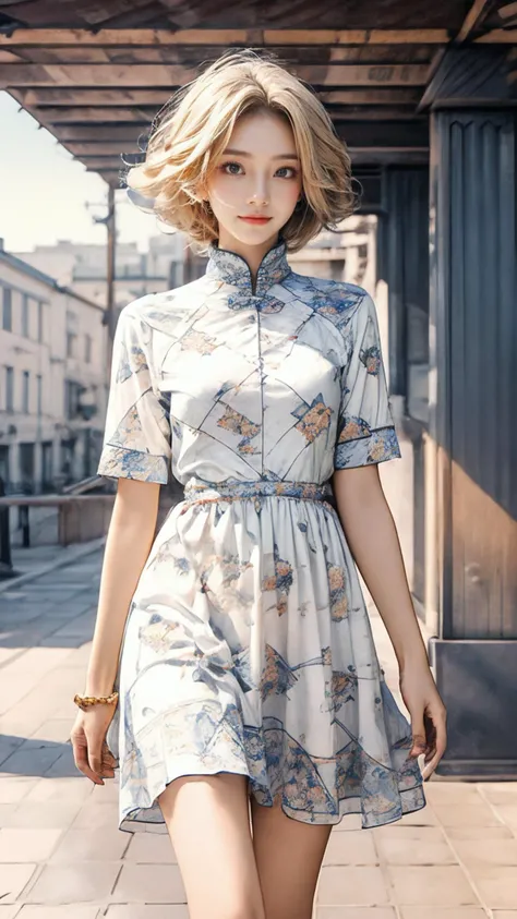 (Realistic),masterpiece,best quality,highest detail,depth of field,aesthetic,looking at viewer,cowboy shot,
1girl,photo of a cute girl,full body,light smile,charming,20yo,Updo Hair.Hair flaps,Hot pink hair,Luxurious Gold,Kurta pajama,Print,outdoors,Walking,qinghua,Peasant dress,
<lora:GoodHands-vanilla:1>,<lora:add_detail:1>,<lora:Better light:1>,<lora:qinghua50:0.8>,