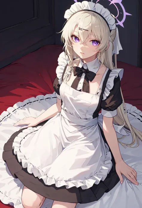 best quality, masterpiece, highres, solo, (kotama_bluearchive:1.10), (maid:1.40), (long maid dress:1.15), 17 <lora:kotama_bluearchive:0.80>