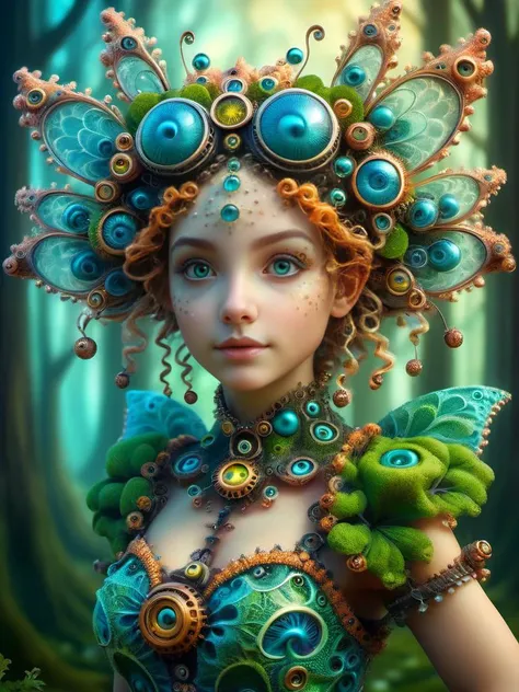 award winning photography of a cute nymph with natural beauty made of ral-mndlbrt in wonderland, magical, whimsical, fantasy art concept, steampunk, intricate details, best quality, masterpiece, ultra sharp, realism, hyper realistic <lora:ral-mndlbrt:0.8>