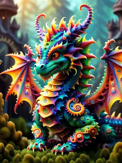 award winning photography of a cute dragon with smoldering scales made of ral-mndlbrt in wonderland, magical, whimsical, fantasy art concept, steampunk, intricate details, best quality, masterpiece, ultra sharp, realism, hyper realistic <lora:ral-mndlbrt:0.8>