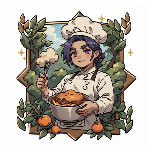 score_9, score_8_up, score_7_up, score_6_up, score_5_up, chibiIcon, <lora:hadesChibiIconsPony:1>, chef cooking a rotisserie