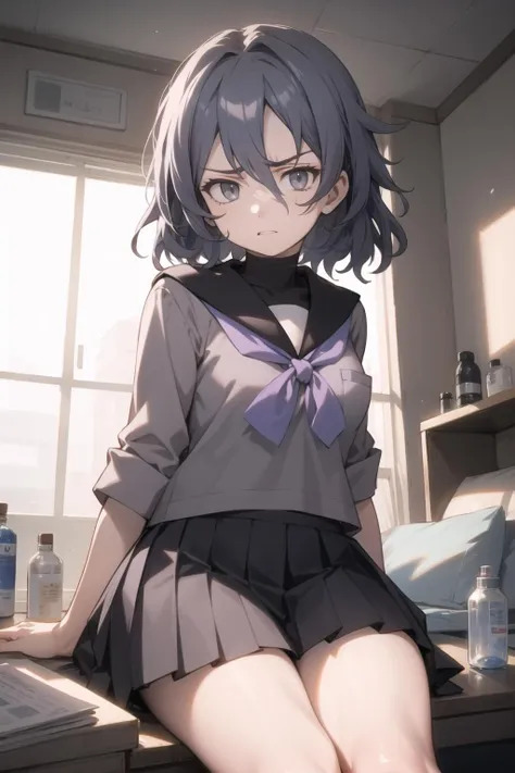 masterpiece,1girl,solo ,best quality,school uniform,small breasts,standing, hands behind,<lora:ç¥å
µå°å°åå¥éª_v1.0:0.8> ,beimingxue,ponytail,