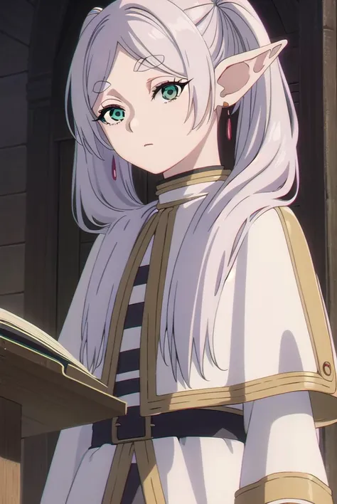 frieren, <lyco:frieren-lyco-nochekaiser:1>,
frieren, long hair, twintails, (green eyes:1.5), grey hair, pointy ears, elf,
BREAK shirt, long sleeves, jewelry, pantyhose, earrings, striped, black pantyhose, capelet, striped shirt,
BREAK looking at viewer, upper body, full body,
BREAK outdoors, sky, nature,
BREAK <lyco:GoodHands-beta2:1>, (masterpiece:1.2), best quality, high resolution, unity 8k wallpaper, (illustration:0.8), (beautiful detailed eyes:1.6), extremely detailed face, perfect lighting, extremely detailed CG, (perfect hands, perfect anatomy),