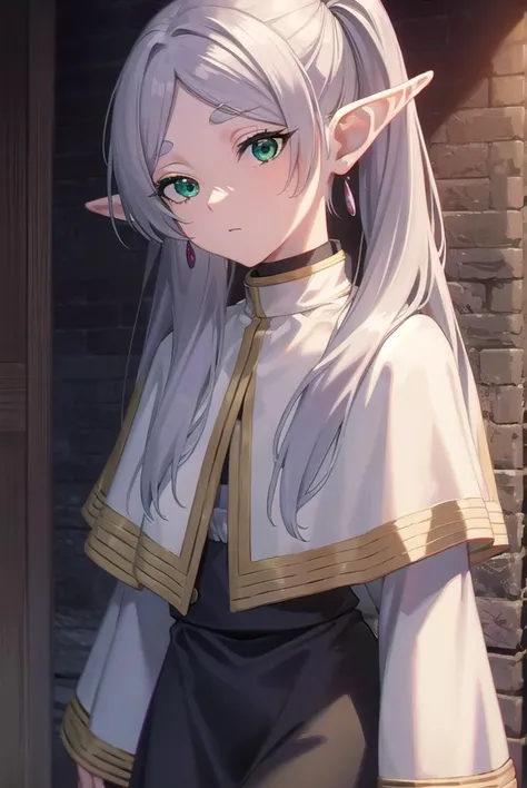 frieren, <lyco:frierenv2-lyco-nochekaiser:1>,
frieren, long hair, twintails, (green eyes:1.5), grey hair, pointy ears, elf,
BREAK shirt, long sleeves, jewelry, pantyhose, earrings, striped, black pantyhose, capelet, striped shirt,
BREAK outdoors, sky, nature,
BREAK looking at viewer, (cowboy shot:1.5),
BREAK <lyco:GoodHands-beta2:1>, (masterpiece:1.2), best quality, high resolution, unity 8k wallpaper, (illustration:0.8), (beautiful detailed eyes:1.6), extremely detailed face, perfect lighting, extremely detailed CG, (perfect hands, perfect anatomy),