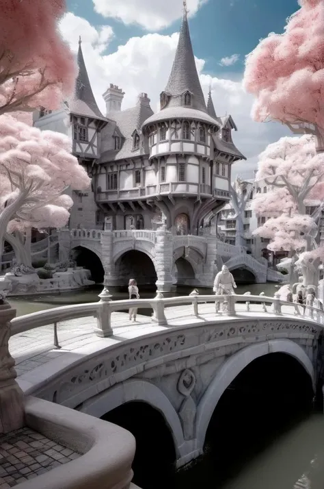 <lora:Infrared Photos:1>Infrared Photos, a grand capital city nestled in the heart of a magical realm inspired by Dungeons and Dragons. The city stands as a testament to both architectural splendor and mystical enchantments. The streets are bustling with life, filled with a diverse array of creatures, both human and fantastical, going about their daily routines. The buildings showcase a harmonious blend of traditional medieval design and whimsical magical enhancements. Ornate bridges span over flowing rivers and canals, connecting various districts of the city. Gardens and parks are interspersed throughout, teeming with vibrant, otherworldly flora and fauna. In the central square, a magnificent fountain serves as a gathering place, its waters sparkling with magical energies.