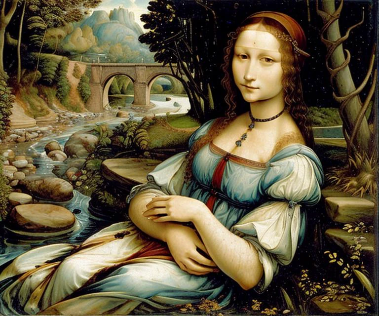 woman at the river, oil painting by wjqleonardo, <lora:wjqleonardo-12:1>