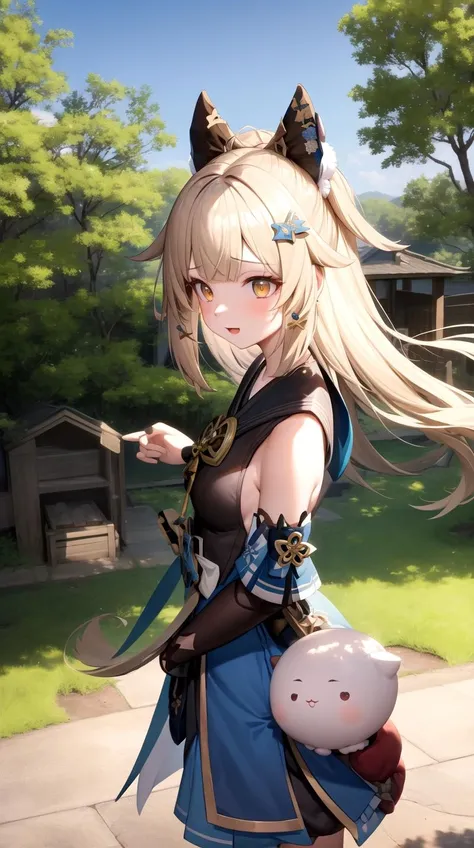masterpiece,best quality,extremely clear 8k wallpaper,sidelighting,1girl,<lora:kirara-10:0.8>,kirara,genshin impact,standing,outdoors,looking away,