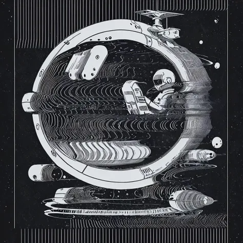 <lora:FM:0.8> made of lines, no human, (space ship:1.5)