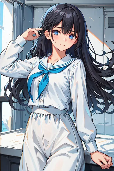 ultra realistic 8k cg, masterpiece, intricate detail,best quality, chromatic aberration, 1girl, long hair, eye highlights,sharp eyes, casual wear,<lora:huahuo:0.8>
