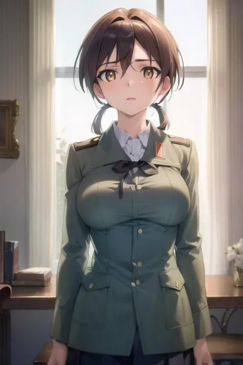 (masterpiece:1.4),(best quality:1.3),ultra-detailed,8K,CG,wallpaper,HDR,high quality,high-definition,extremely detailed,perfect lighting,
gertrud barkhorn, uniform, medium breasts <lora:strikeWitches_v10:1>