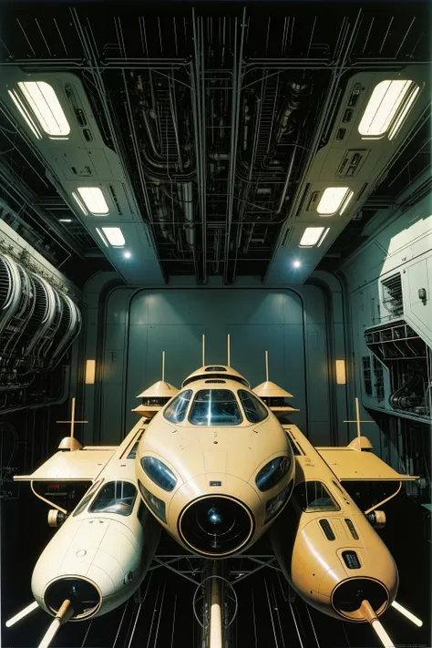 (masterpiece, top quality, best quality, official art, beautiful and aesthetic),a retro spacecraft,a vintage spaceship,sci-fi poster,<lora:spacecraft-000003:0.8>,