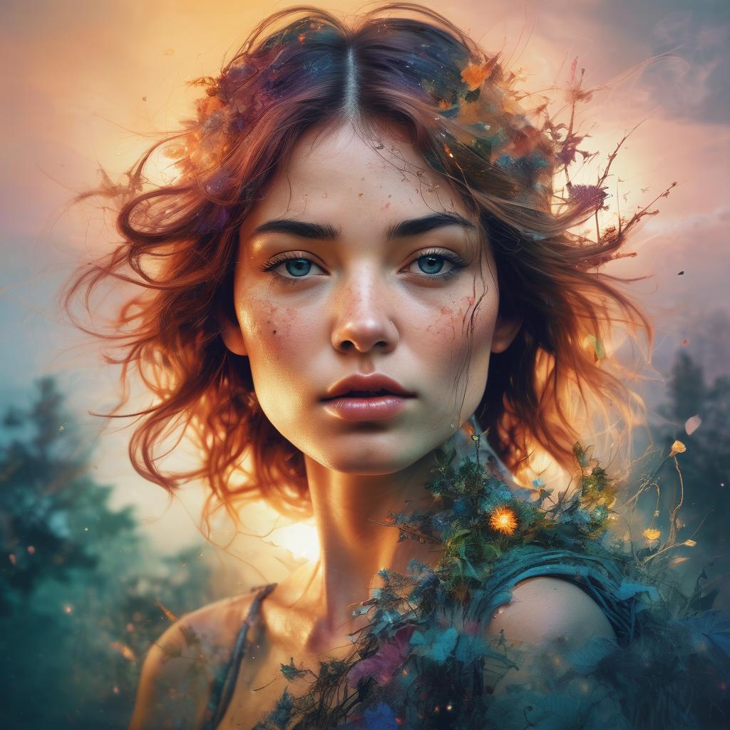 A woman with red hair and a flower in her hair - SeaArt AI