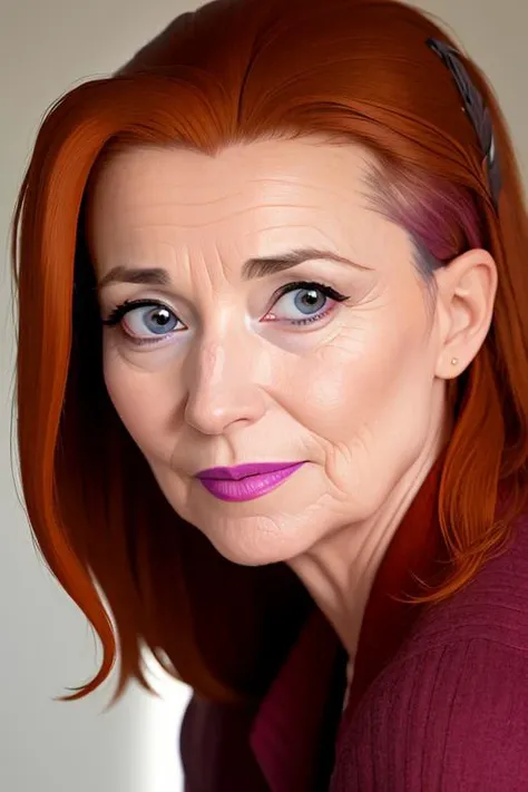 (extremely detailed 8K, high resolution, ultra quality), <lora:6teen_JenMasterson:0.7> jen_masterson, auburn hair, lipstick, AS-MidAged