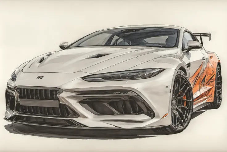 marker rendering of a car, concept art, sporty, fast, sleek, sexy, aggressive, high performance, colorful, marker, crisp lines, sketch, illustration, illustrative, marker drawing, expressive strokes, graphic, sharp, crisp, in-focus, uncropped, high-quality <lora:MercedesAGTGTCoupe:1.2>