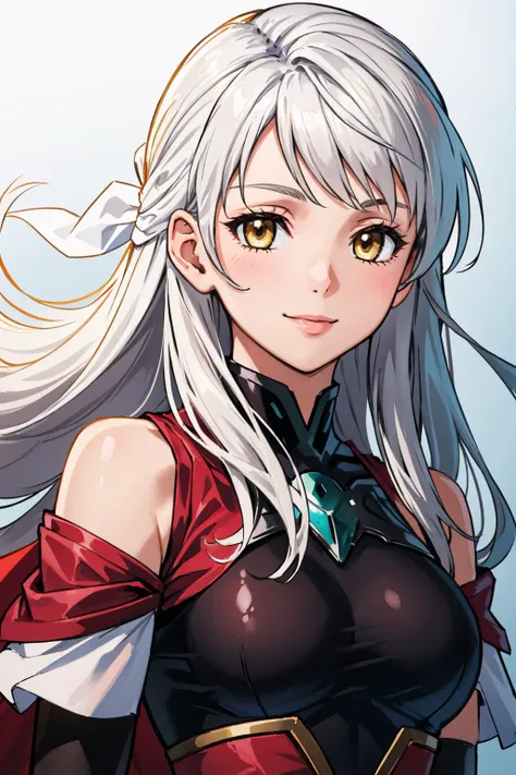 masterpiece, best quality,   <lora:micaiahV3:0.9> res_micaiah, gradient clothes, dress, elbow gloves, sleeveless, bare shoulders, cape,boots, bracelet, sleeveless dress,ribbon, black gloves, turtleneck, short dress, upper body, portrait, close-up, smile, abstract background, gradient background