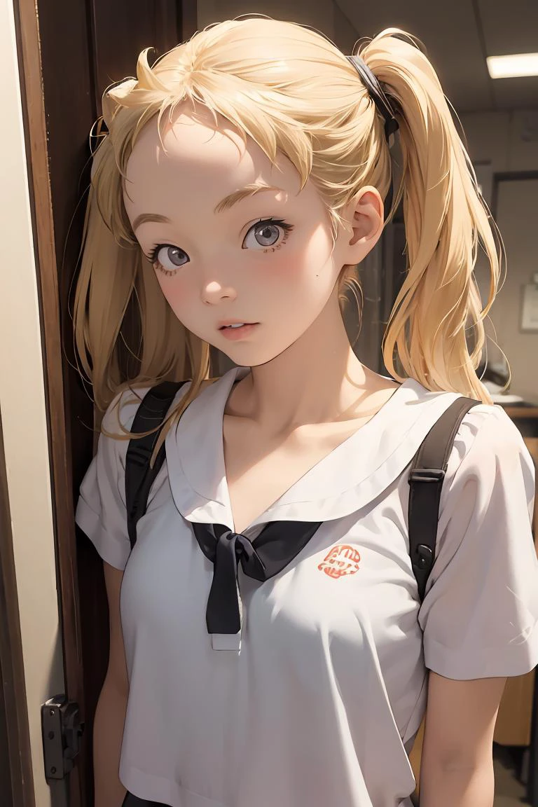 (masterpiece, best quality), 1girl, <lora:0013Asanaford:0.8> sanaford, blonde hair, petite, serafuku