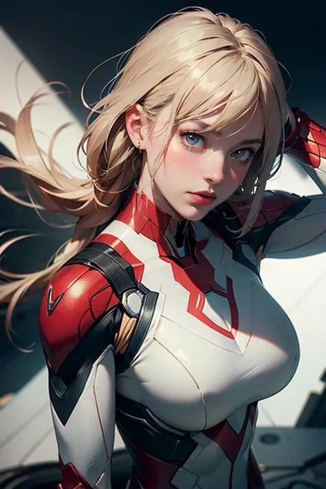 (masterpiece, best quality:1.5), official art, unity 32k wallpaper, ultra detailed, surreal, intricate details, photorealistic, vibrant, aesthetic, 
1girl, iron man, spider-gwen,