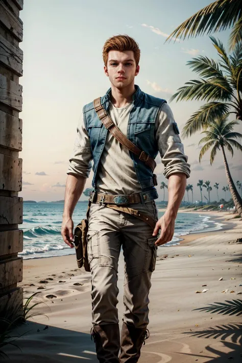 (masterpiece, best quality) <lora:epi_noiseoffset2:1> <lora:add_detail:0.8> <lora:CalKestisSW:0.8>
1boy, CalKestisSW, solo, at the beach, casual clothing, palm trees, sundown