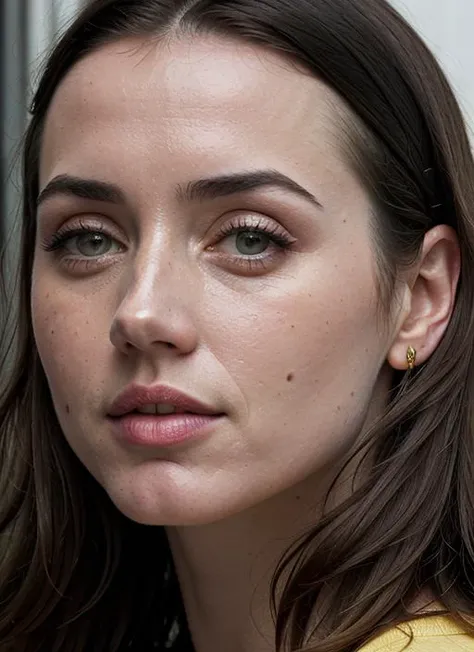 close up portrait of sks woman , by Flora Borsi, style by Flora Borsi, bold, bright colours, ((Flora Borsi)), by Gregory Crewdson, <lora:lora-small-ana-de-armas-v1:1>