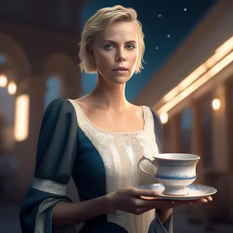 Jennifer Lawrence, bioshock style, drinking