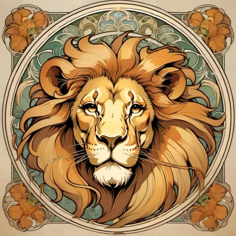 ccxl-mucha, art style, lion, portrait <lora:ccxl-mucha_train_lora_vA1-MIX:1>