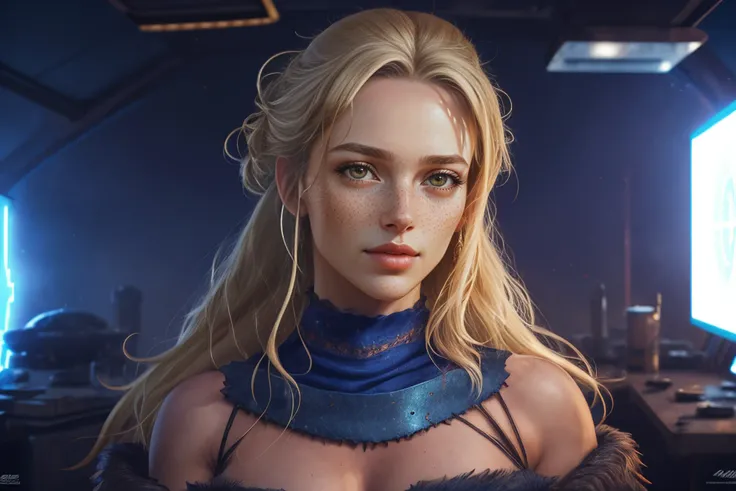 1girl, Beautiful Woman, (Summoning), (Zoom View, Full Body:0.5), (Gloves:1.0) (Bare Shoulders, Exposed Midriff:1.0), (medium length hair Medium Blonde shaggy Hair), (Santa Dress, Pleated Skirts, Sports coat:0.5), (Abs, Muscles, Muscular, Athletic:0.5), (Blue Eyes:1.0), (Worried Furrowed Eyebrows Wrinkled Forehead Tightened Jaw Pursed Lips Tensed Drawn-In Facial Muscles Raised Upper Eyelids Widened Eyes Lowered Head Posture Downward Gaze:1.1), ( landscape with Subordination, Mundane Science Fiction Themes, Mad Max Universe Location) (Solar Flare, Rainbow, Creative framing, Lens Blur:1.0), (Dim Flash tubes Color keying Lighting:1.0), (Masterpiece, Hypermaximalist, Maximalism, Best Quality, 8k, Highres, Absurdres, 4k, High Quality, Ultra High Res, Highest Quality, Ultra Detailed, 8k Uhd, Realistic, Highly Detailed, Ultra-Detailed:1.0), (Cinematic Lighting, Hdr, Raw Photo, Sharp Focus, Photorealistic, Realistic:1.0), <lora:z_Face_RandFace4:0.7>, __rface-weak__, <lora:Landscape_Fantasy_OctansStyle:0.6>