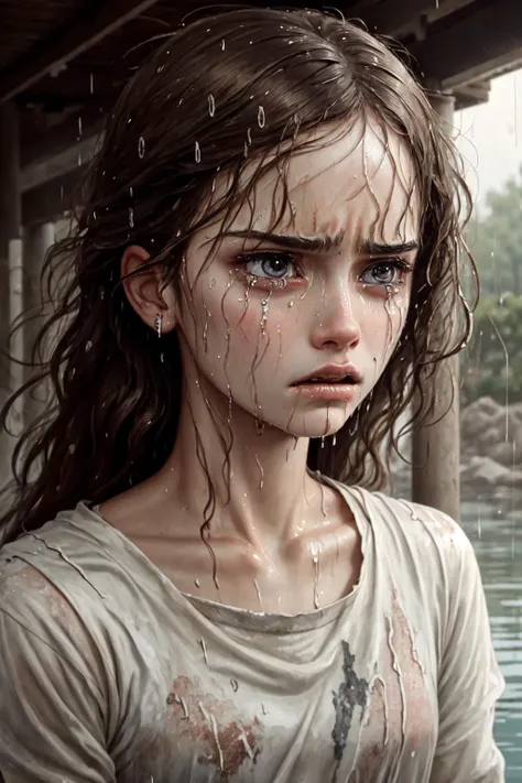 masterpiece, best quality, realistic, 1girl, solo, (eye focus), angry, tears, wet hair, <lora:Waifu-BrianaWildStarV1.4:0.95>