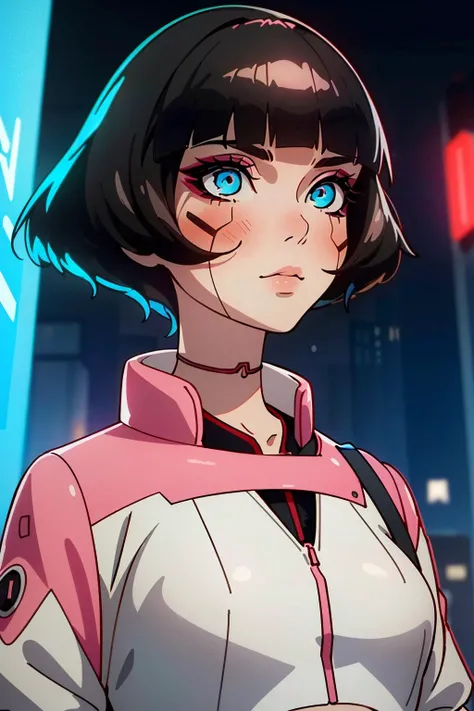 ((masterpiece, best quality))
EdgerunnersSasha, 1girl, black hair, short hair, blue eyes, cyberpunk, smile,   fantasy, intricate, elegant, highly detailed, digital painting, artstation, concept art, smooth, 8k, sharp focus, illustration, art by artgerm and greg rutkowski and alphonse mucha, portrait, close up the face