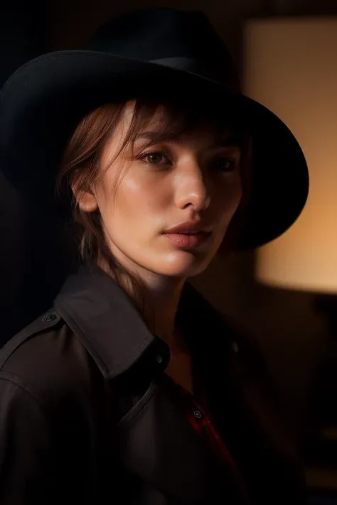 DEN_daria_romaneta
a 1940s private investigator wearing a trench coat and rimmed hat sitting in a drab dank office at the desk using a typewriter, private investigator, 1940s,
bokeh, f1.4, 40mm, photorealistic, raw, 8k, textured skin, skin pores, intricate details <lora:epi_noiseoffset2:1>, epiCRealism <lora:ClothingAdjuster3:-1.3>