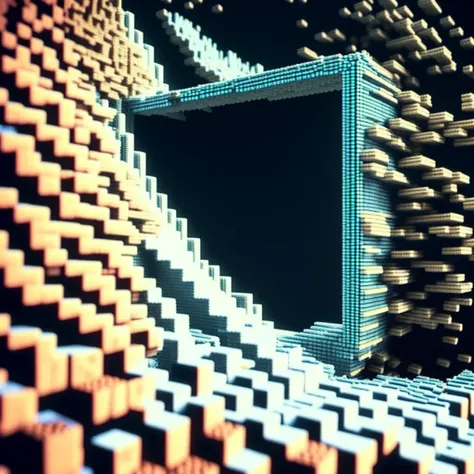 photo, a computer screen with a bunch of blocks on it likea, GhostShell style