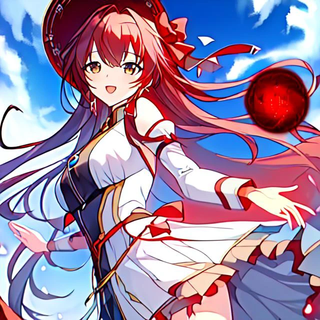 1girl, anime, solo, masterpiece, best wuality, 4k, <lora:PowerSphere-V1_0:1>, (pwrsphr magic, red sphere:1.3),