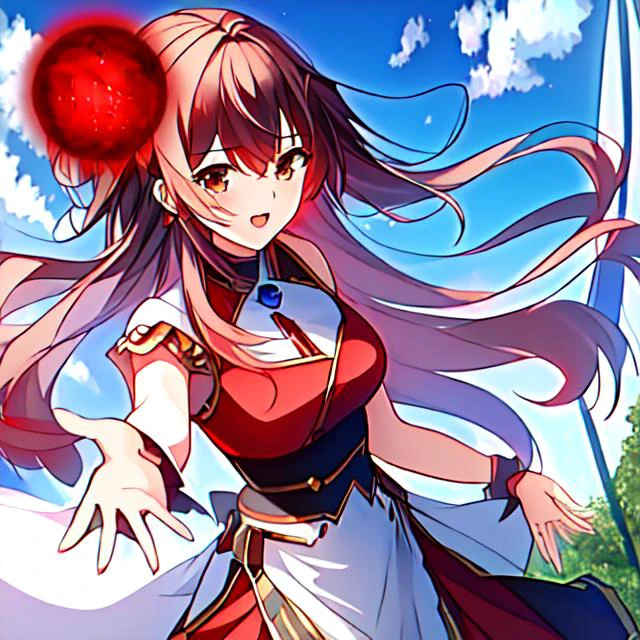 1girl, anime, solo, masterpiece, best wuality, 4k, <lora:PowerSphere-V1_0:1>, (pwrsphr magic, red sphere:1.3),