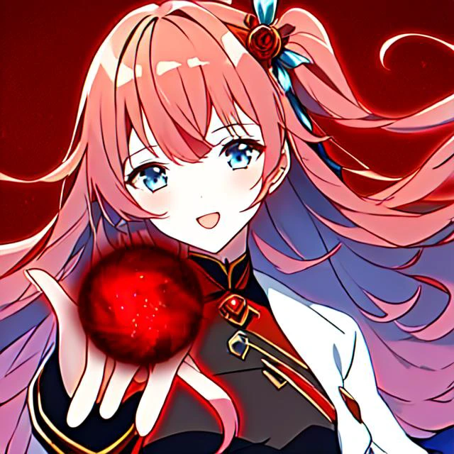 1girl, anime, solo, masterpiece, best wuality, 4k, <lora:PowerSphere-V1_0:1>, (pwrsphr magic, red sphere:1.3),