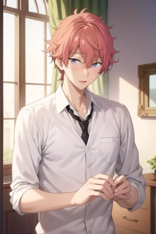 masterpiece, best quality, high quality, <lora:shigino_kisumi:0.70>, shigino_kisumi, 1boy, solo, male focus, upper body, looking at viewer