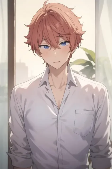 masterpiece, best quality, high quality, <lora:shigino_kisumi:0.70>, shigino_kisumi, 1boy, solo, male focus, upper body, looking at viewer