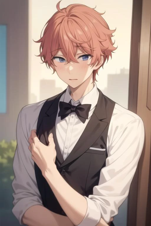 masterpiece, best quality, high quality, <lora:shigino_kisumi:0.70>, shigino_kisumi, 1boy, solo, male focus, upper body, looking at viewer
