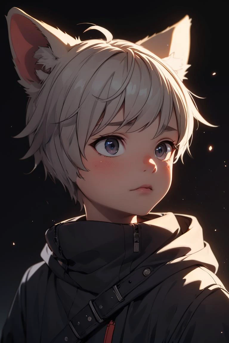 , <lora:No_Human_Ears__Kemonomimi:1> animal_ears, (close up:0.6), cinematic, atmospheric, dust particles, chiaroscuro