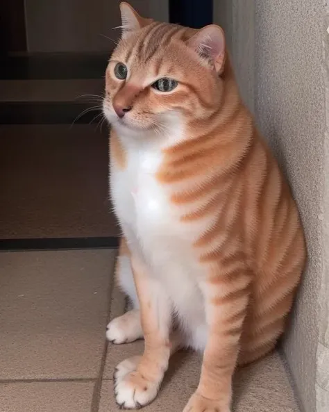 <lora:Cheems_50_2-000001:1> a ginger tabby cat sitting