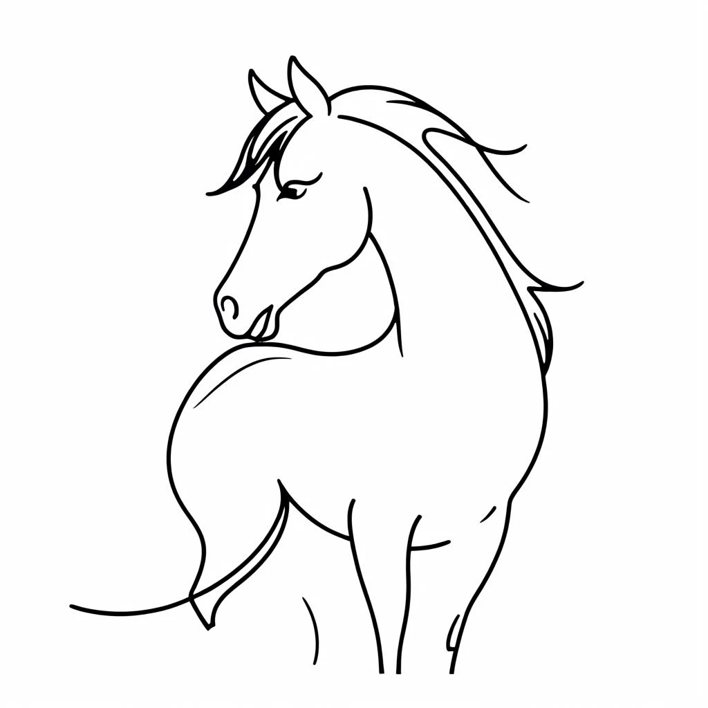 simplex simple horse one line <lora:simplex:0.5>