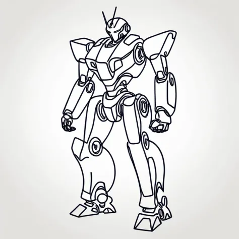 Mecha, Robot, <lora:simplex:1> simplex, simple, lines