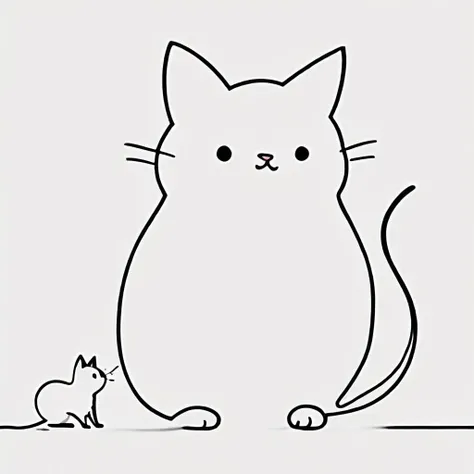 simplex simple Munchkin cat  catch the mice one line <lora:simplex:0.99>