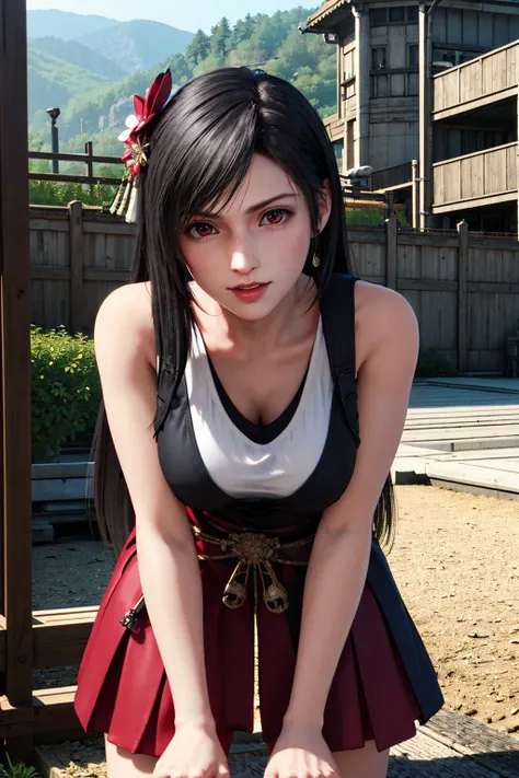 anime girl in a black dress posing in front of a waterfall, seductive akame portrait, akame, portrait of akame, akame, realistic anime 3 d style, akame portrait, tifa lockheart, alena aenami and artgerm, anime style. 8k, a hyperrealistic , smooth anime cg art