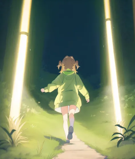 OkaAsahi;  intricate details, grass, full body, walking, facing front, looking at viewer,  lighting, 
<lyco:onimai-cs2-dim8-4-loha-step-30000:1>