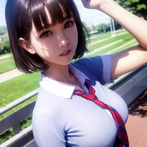 ultra realistic 8k cg, picture-perfect face, flawless, clean, masterpiece, professional artwork, 1girl, short hair, brown hair, school uniform, katou megumi, school, <lora:qqq-katou_megumi-v1:0.8>