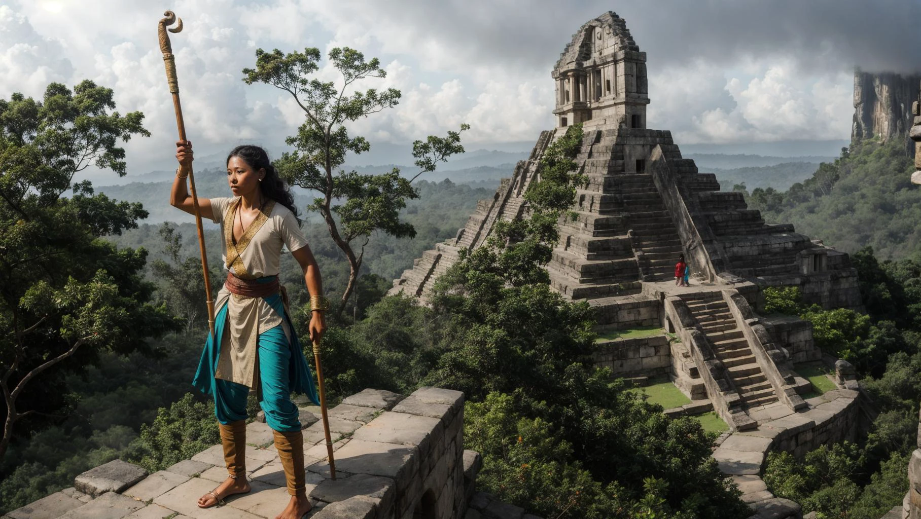 <lora:MapDraw:1> mapdraw, (art by Fintan Magee:0.9) and (David Walker:1.2) , Golden ratio, Lo-Fi Mayan (Quarterstaff:1.1) , in a Oriental setting, Foggy conditions, Bokeh, Relaxed, flat lighting, cosmic energy, <lora:add_detail:0.5> <lora:realistic:0.5> <lora:waterVFX:0.5>