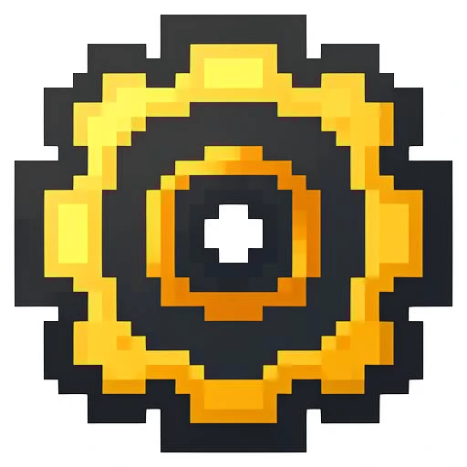 Gold Gear, carbon center, icon painting with a white background, casual game style, shading, minimalistic, <lora:GearV1:0.7>, <lora:PlixelSD15:0.6>,